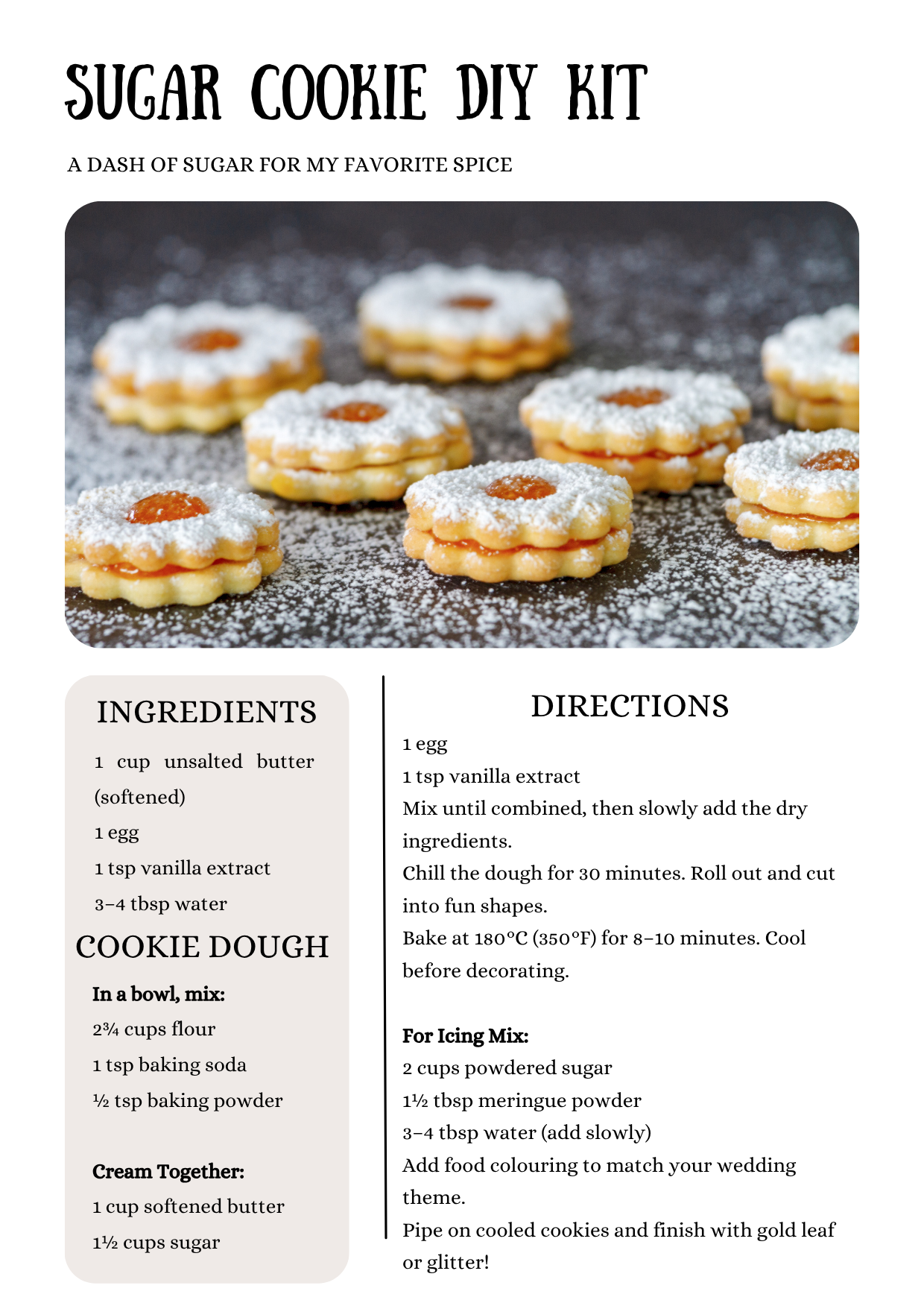 DIY Sugar Cookie Kit to be added to the DIY Bridesmaid Proposal Hamper