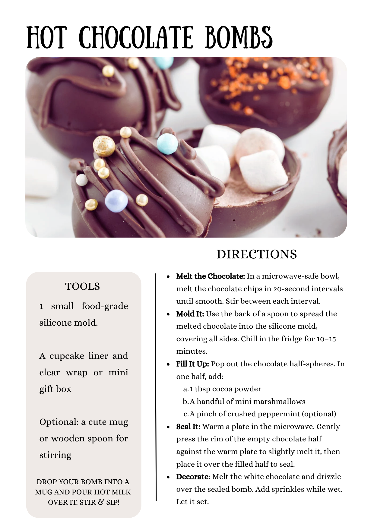 DIY Hot Chocolate Bombs to be added to the DIY Bridesmaid Proposal Hamper