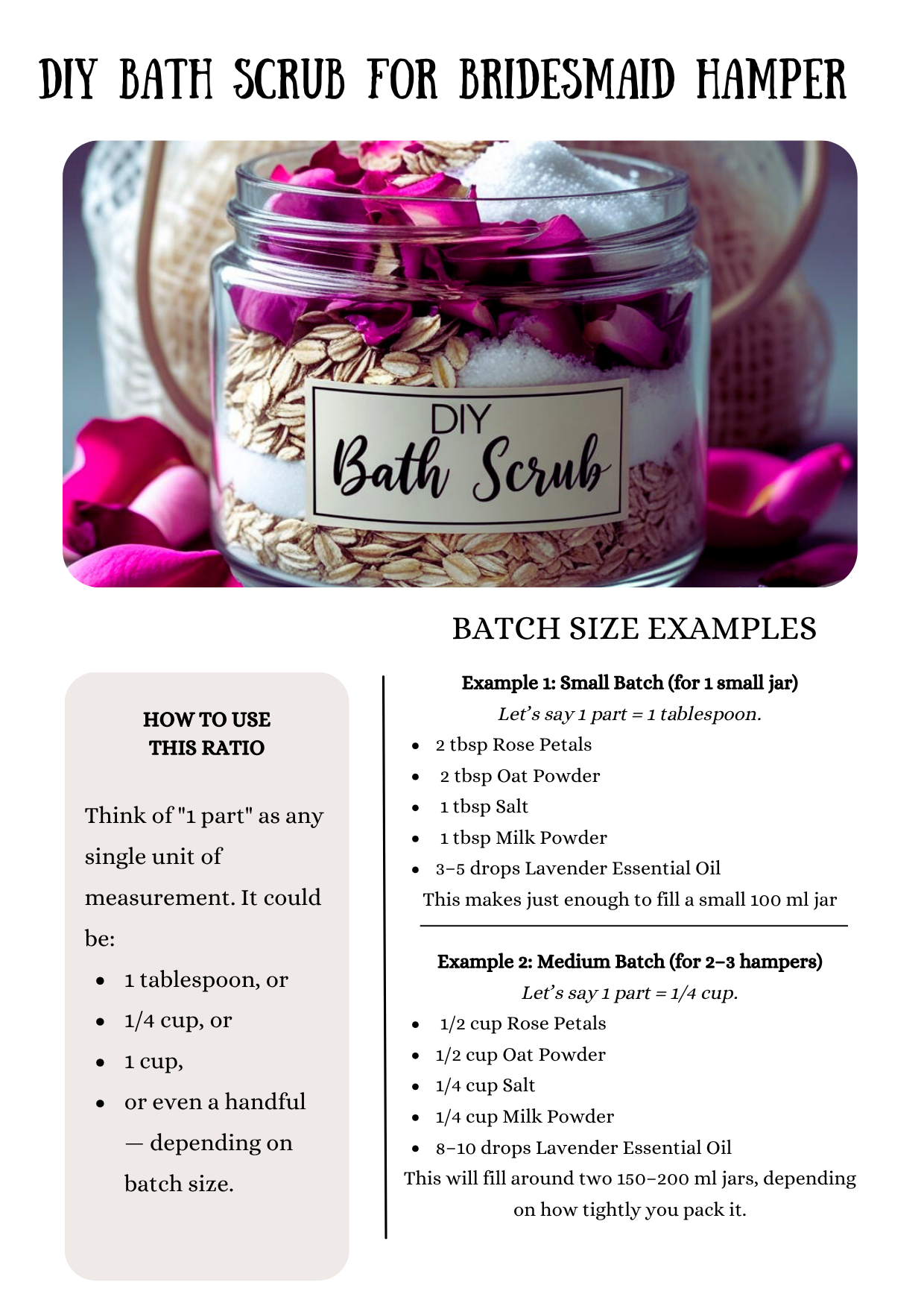 diy bath scrub for bridesmaid