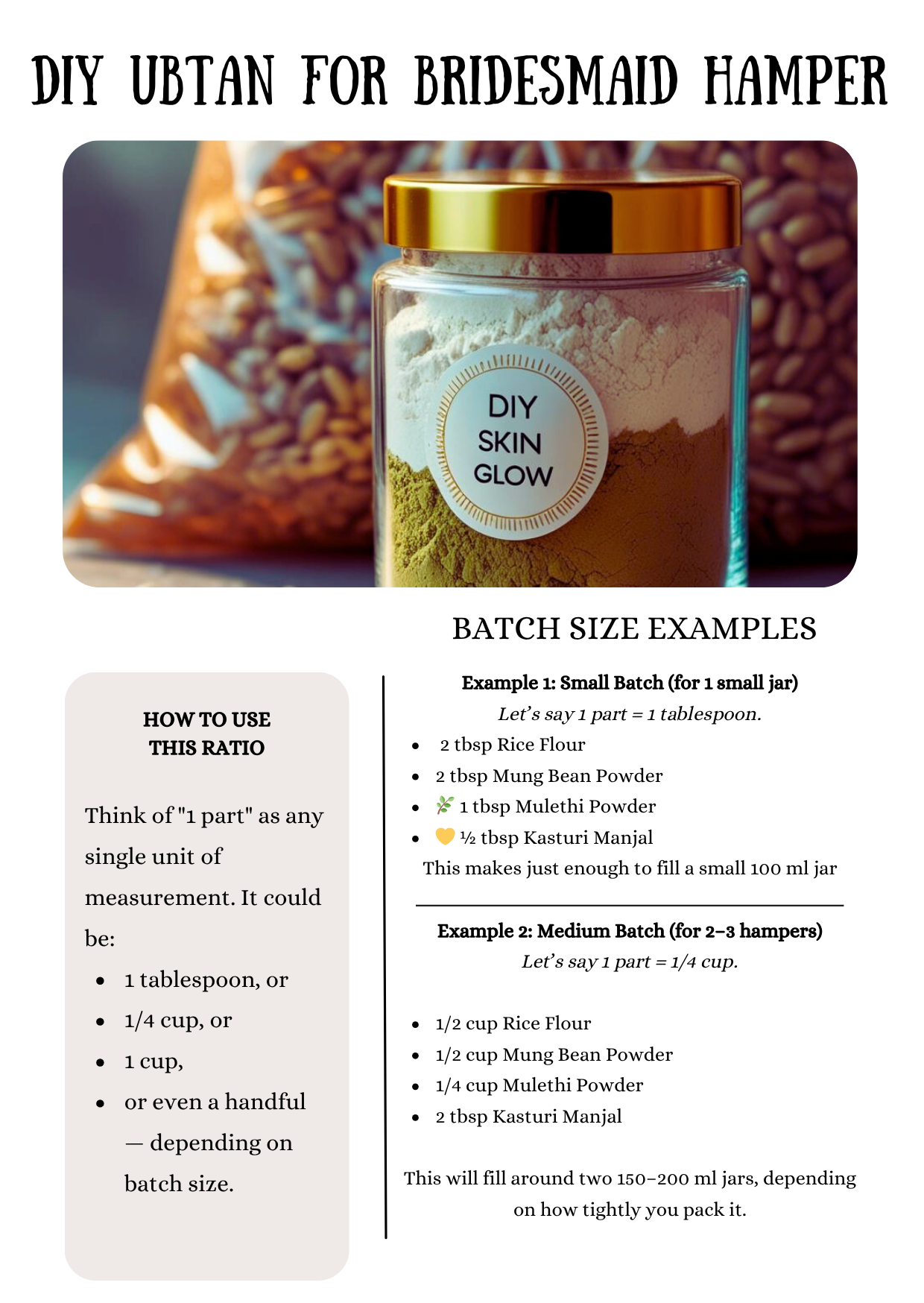 diy ubtan glow scrub for bridesmaid