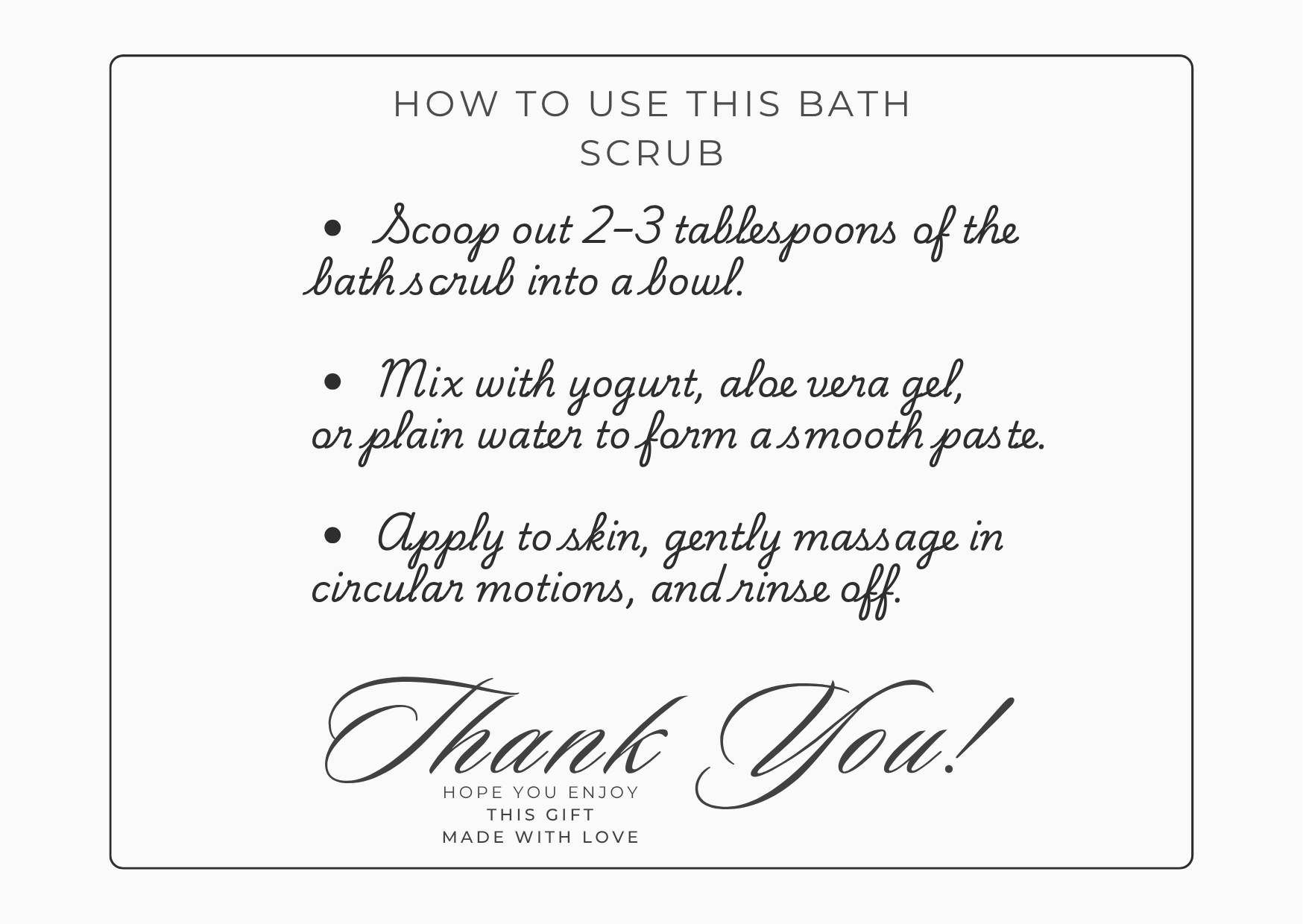 direction of use on how to use this bath scrub