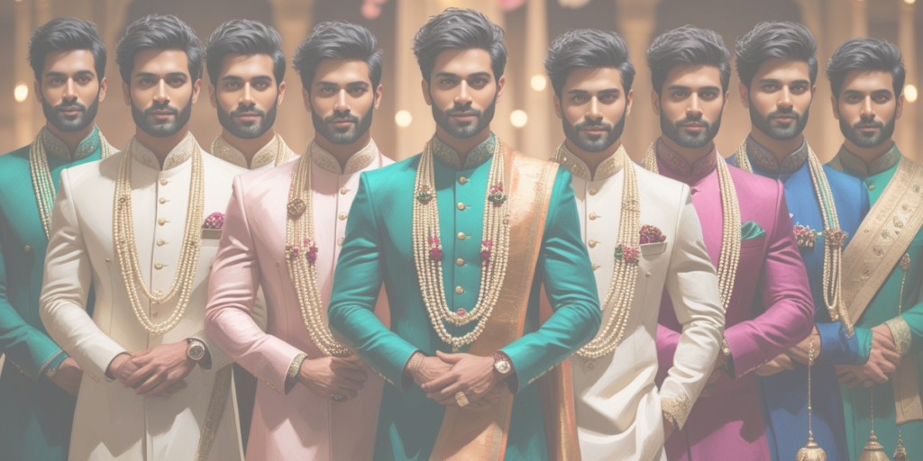 a grand and enchanting indian wedding reception, where the fusion of tradition and modernity creates a magical ambiance