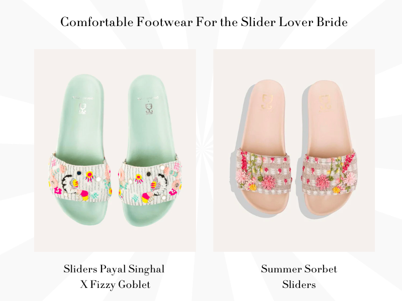Embroidered Sliders Are Comfortable Flip-Flop Alternatives For Slider Lover Bride